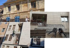 مراحل بازسازی نمای ساختمان قدیمی